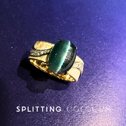 The Mono Ring - 5.39ct Indicolite Cat's Eye Tourmaline