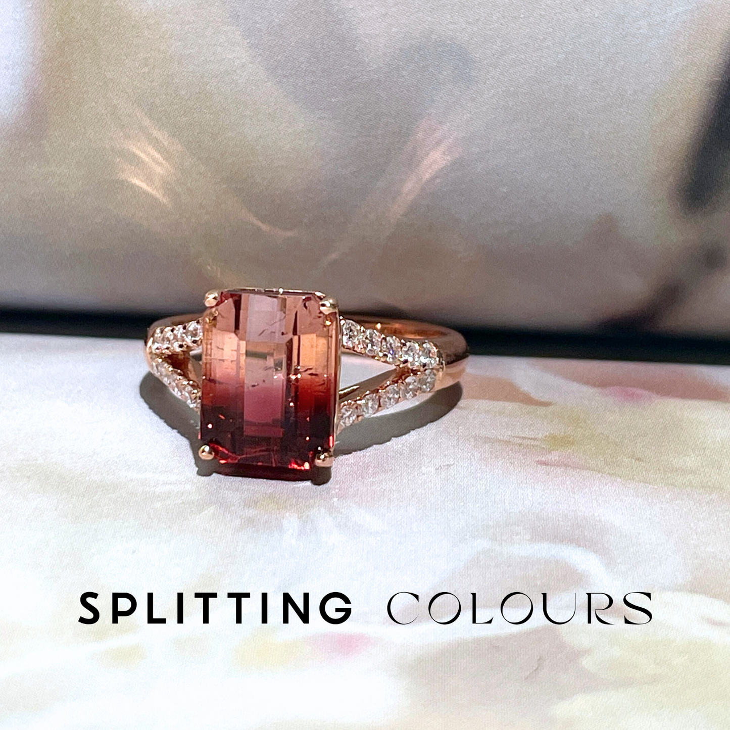 The Fusion Ring - 3.33ct Rose Vale Gradient Tourmaline with Diamonds