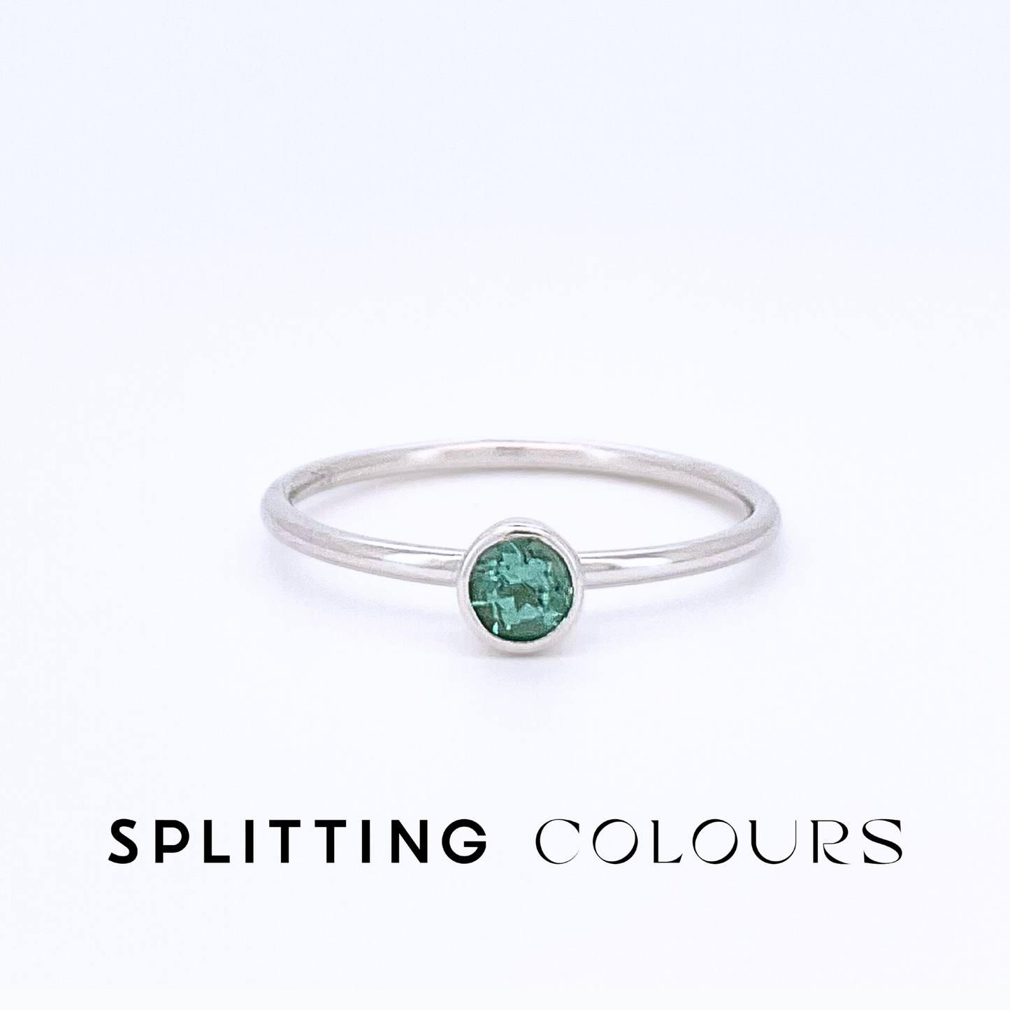 The Twinkle Ring - Iceberg Blue Tourmaline