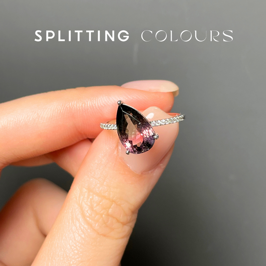 The Fusion Ring - 2.82ct Pink & Grey Tourmaline with Diamonds