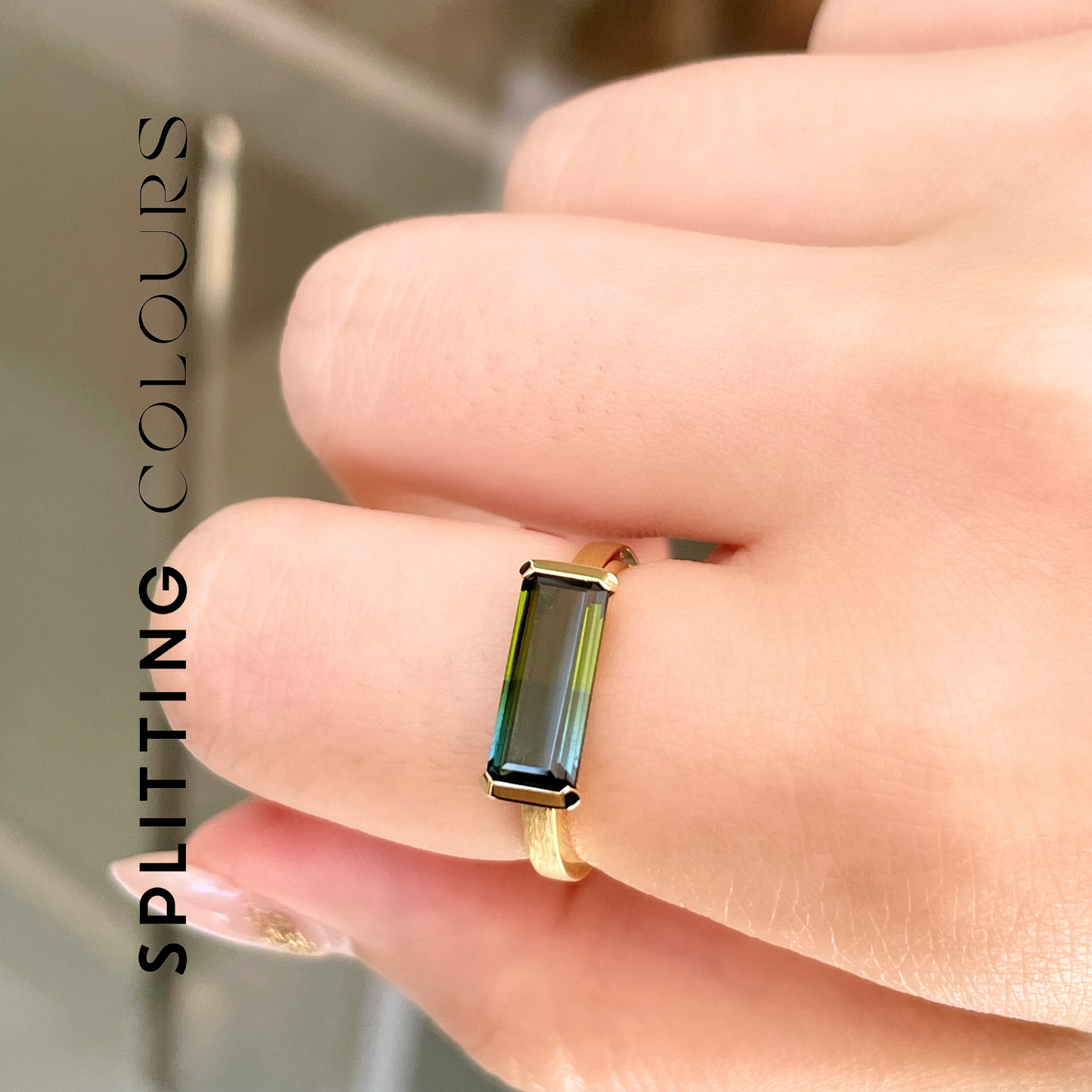 The Classic Ring - 1.82ct Dark Green & Blue Tourmaline