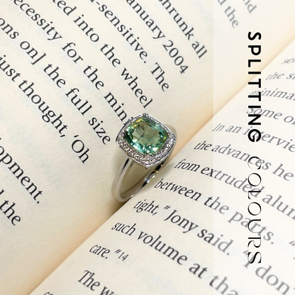The Mono Halo Ring - 2.05ct Mint Green Tourmaline