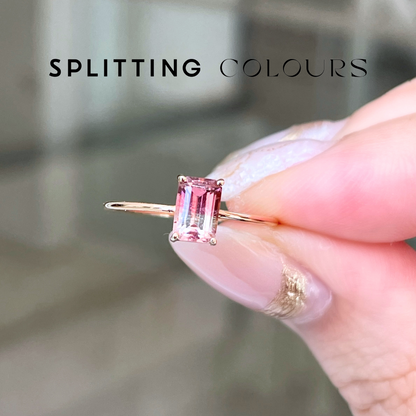 The Petite Ring - 0.82ct Colourless and Pink Tourmaline