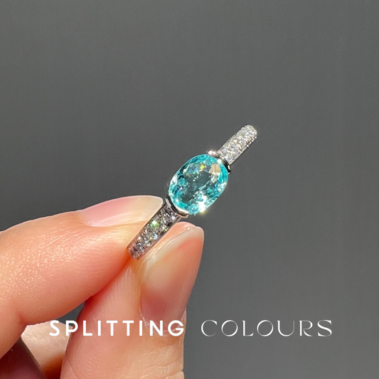 The Mono Ring - 0.74ct Mozambique Paraiba with Diamonds