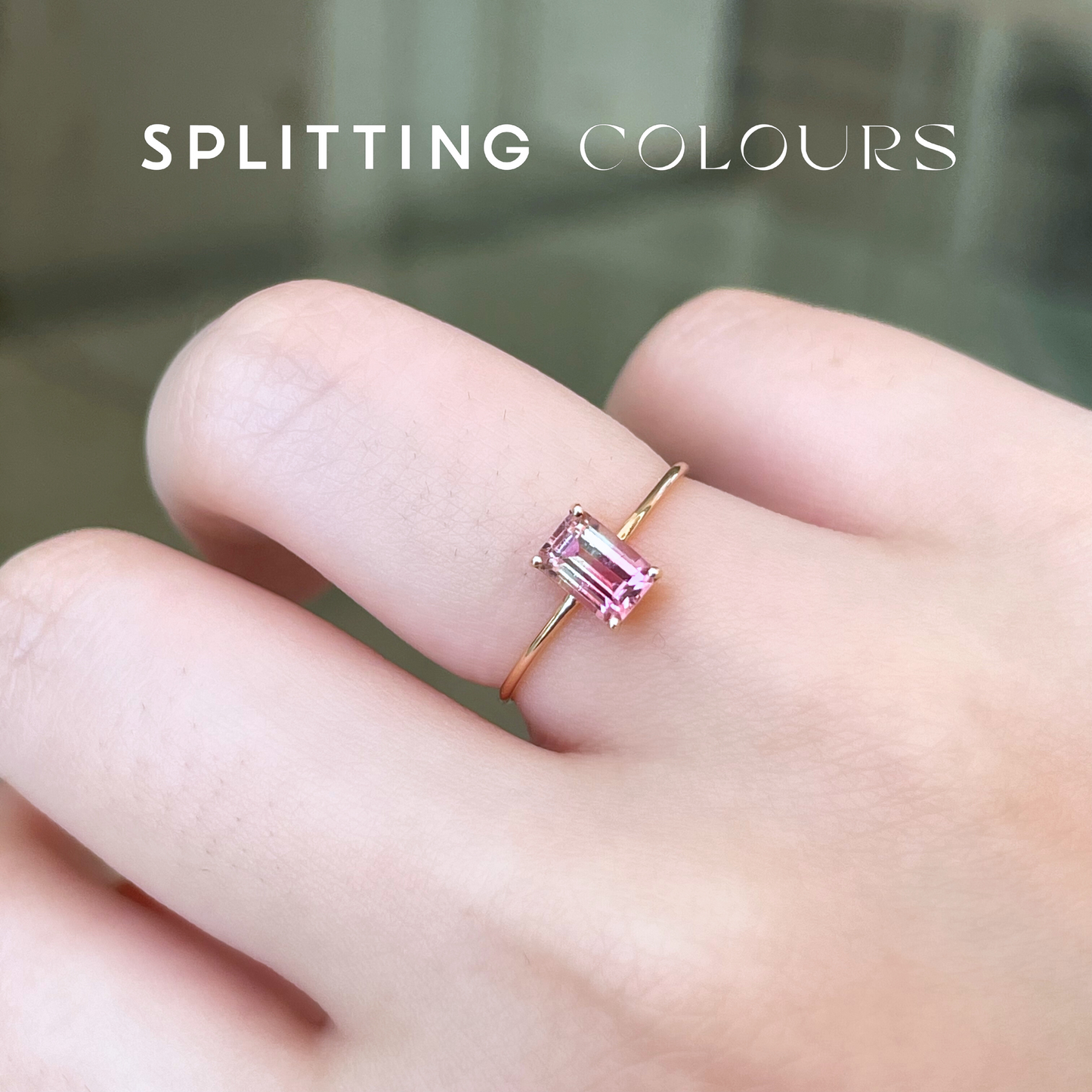 The Petite Ring - 0.82ct Colourless and Pink Tourmaline