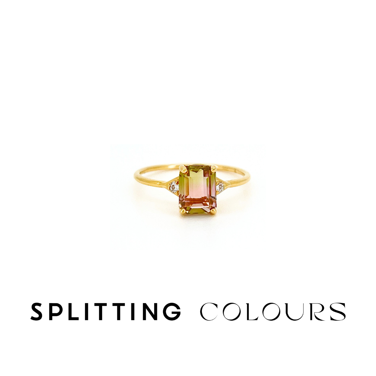 The Petite Ring - 1.28ct Watermelon Tourmaline With Diamonds