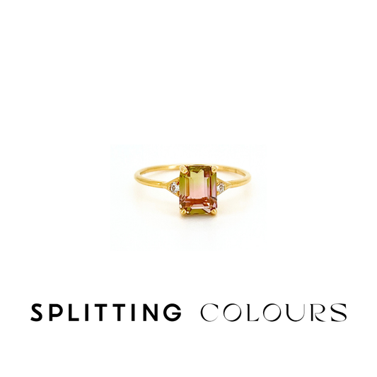 The Petite Ring - 1.28ct Watermelon Tourmaline With Diamonds