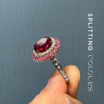 The Cyclone Ring – 3.77ct Rubellite with Pink Sapphires & Diamonds