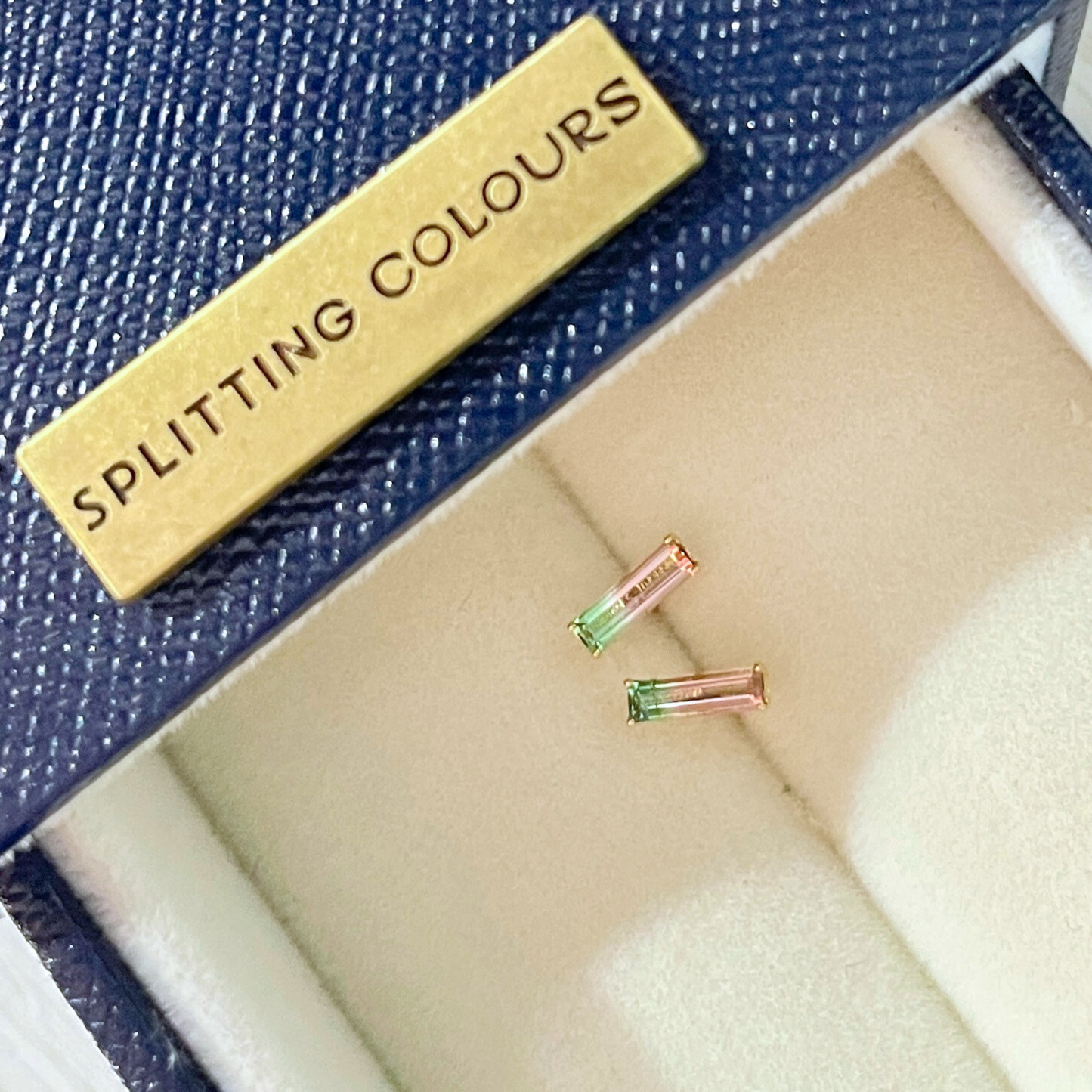 The Fusion Earring - 6x2mm Watermelon Tourmaline