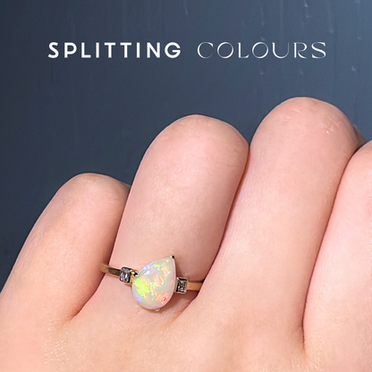 Beyond tourmaline - 1.08ct Australian White Opal with Diamonds