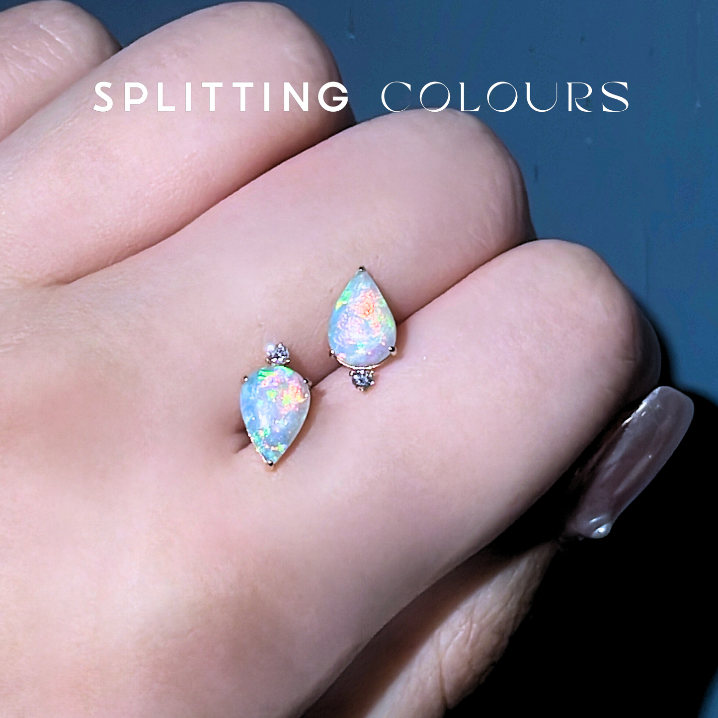 Beyond Tourmalines - 1.35ct Australian Crystal Opal Earrings with Diamonds
