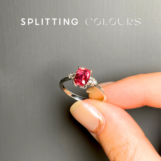 The Mono Ring - 0.88ct Pink Rubellite with Diamonds
