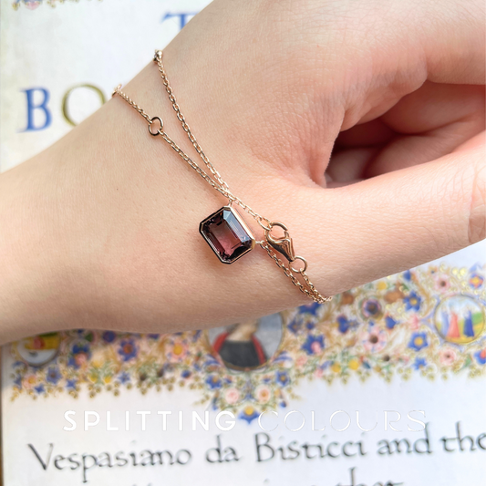 The Fusion Necklace - 2.21ct Dusky Rose And Night Grey Tourmaline with Diamonds