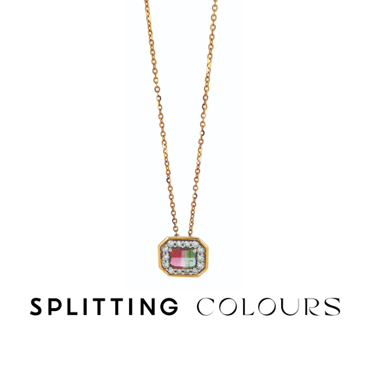 The Fusion Pendant - 0.49ct Watermelon Tourmaline with Diamonds