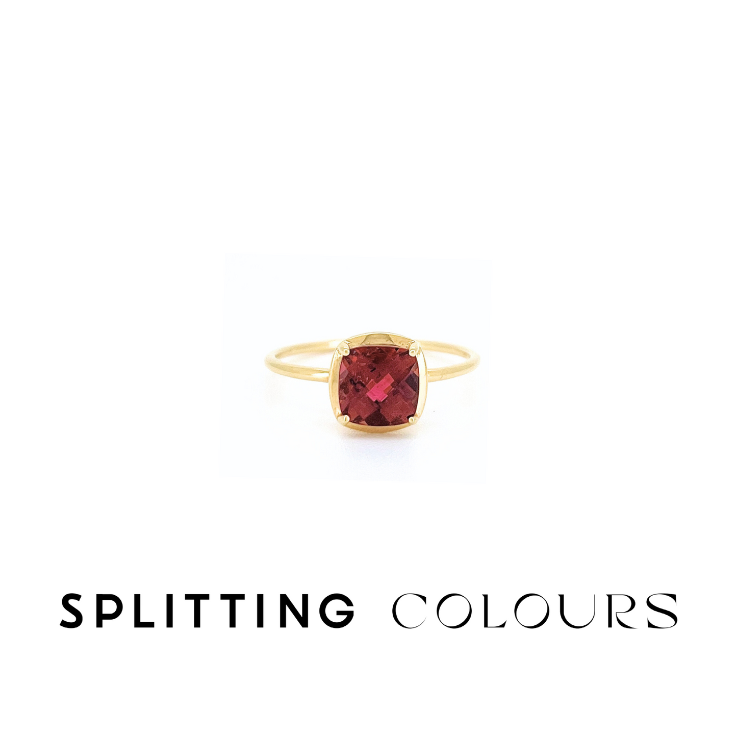 The Mono Stackable Ring - 0.92ct Dark Coral Pink Tourmaline