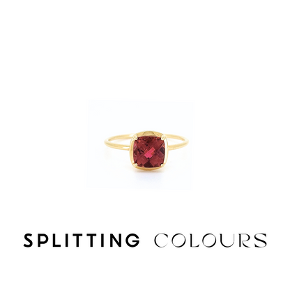 The Mono Stackable Ring - 0.92ct Dark Coral Pink Tourmaline
