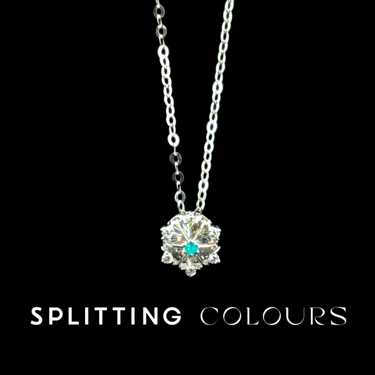 Golden Prism - Brazilian Paraiba/ Diamonds Snowflake Pendant