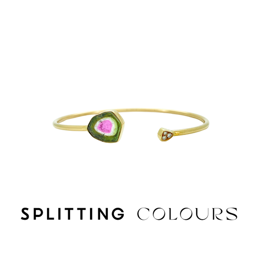 The Slice Cuff Bracelet - 2.63ct Watermelon Tourmaline