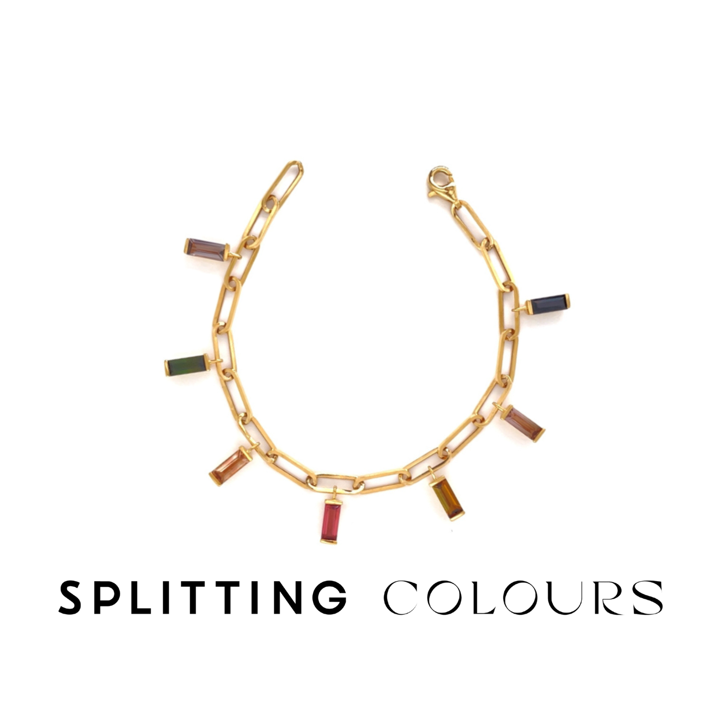 The Rainbow Paperclip Chain Bracelet - 3.05ct Multi-Colour Tourmaline
