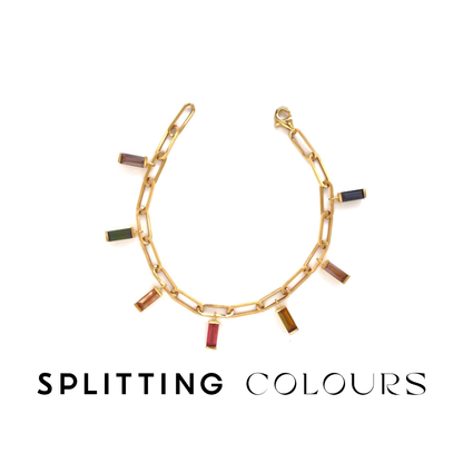 The Rainbow Paperclip Chain Bracelet - 3.05ct Multi-Colour Tourmaline