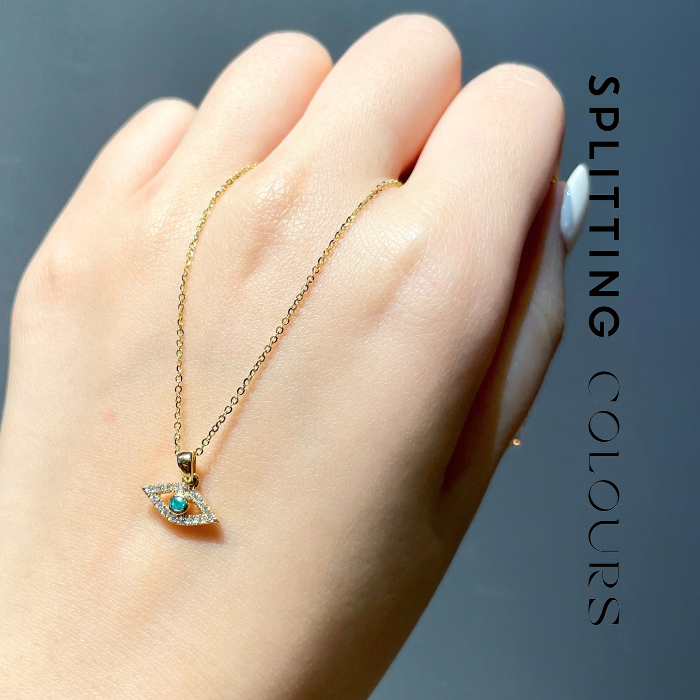 The Mono Pendant - Brazilian Paraiba 'Evil Eye' with Diamonds