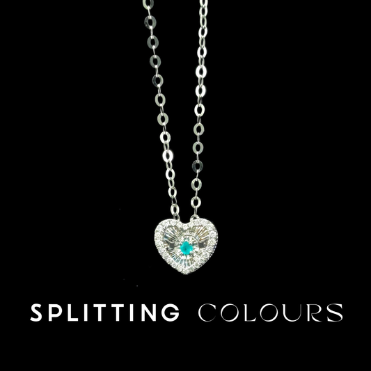 Golden Prism - Brazilian Paraiba/ Diamonds Heart Shape Pendant