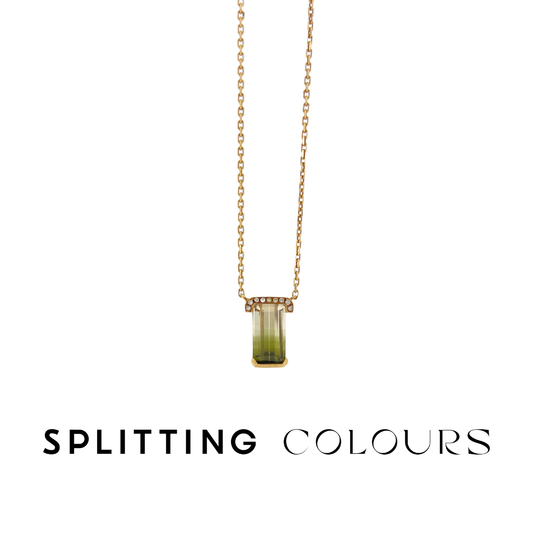 The Bracket Necklace - 2.09ct Pear Green Gradient Tourmaline