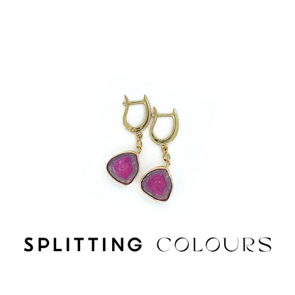 The Slice Earrings - 6.01ct Watermelon Tourmaline