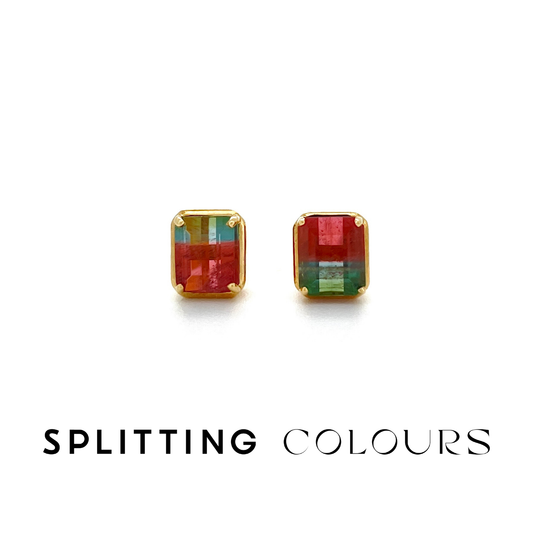 The Fusion Earrings - 2.74ct Watermelon Tourmaline