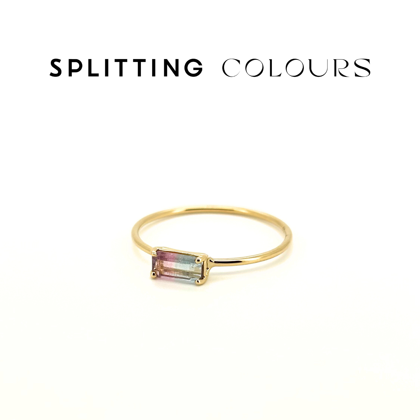 The Petite Ring - 0.27ct Pink and Light Blue Tourmaline