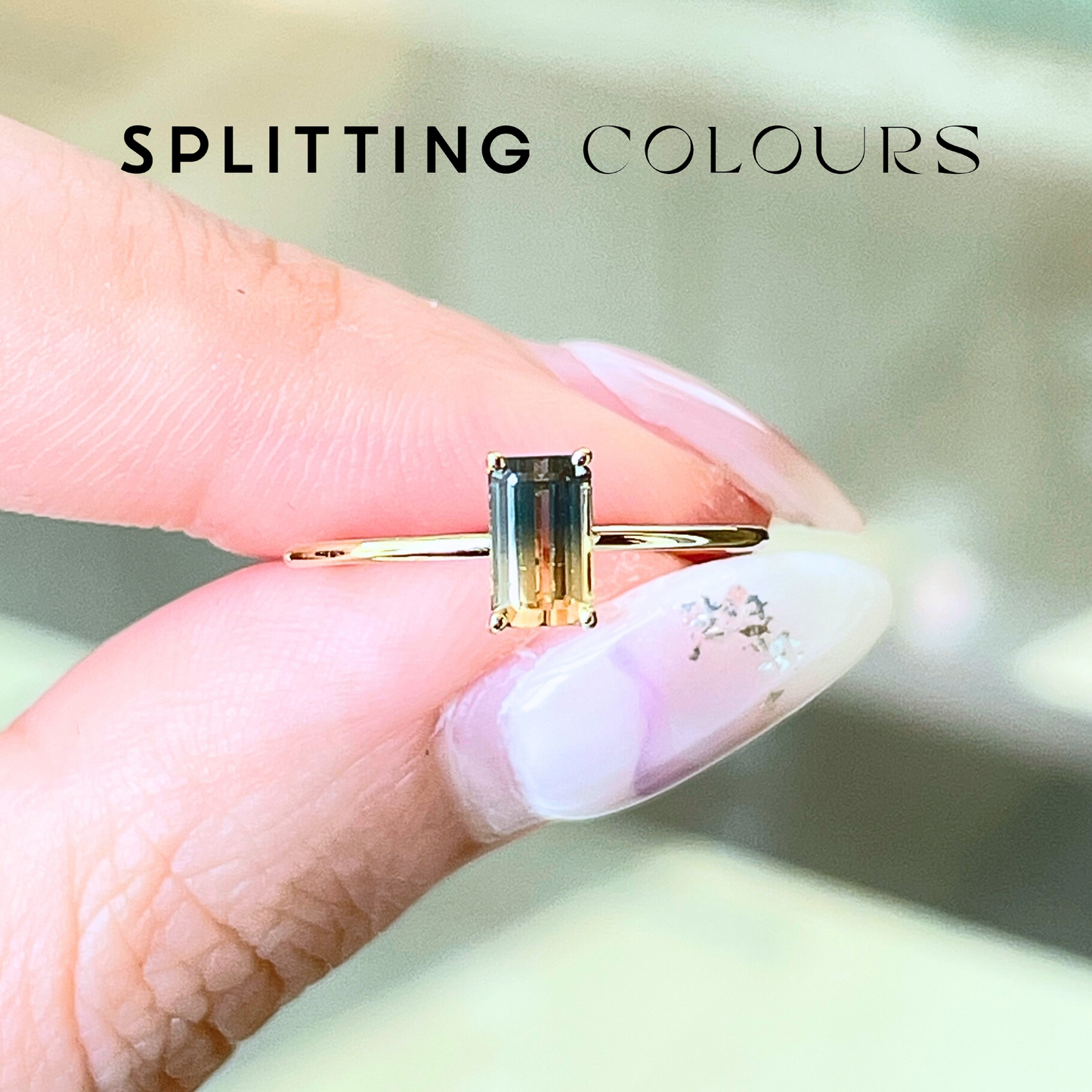 The Petite Ring - 0.80ct Chardonnay & Hemlock Green Tourmaline