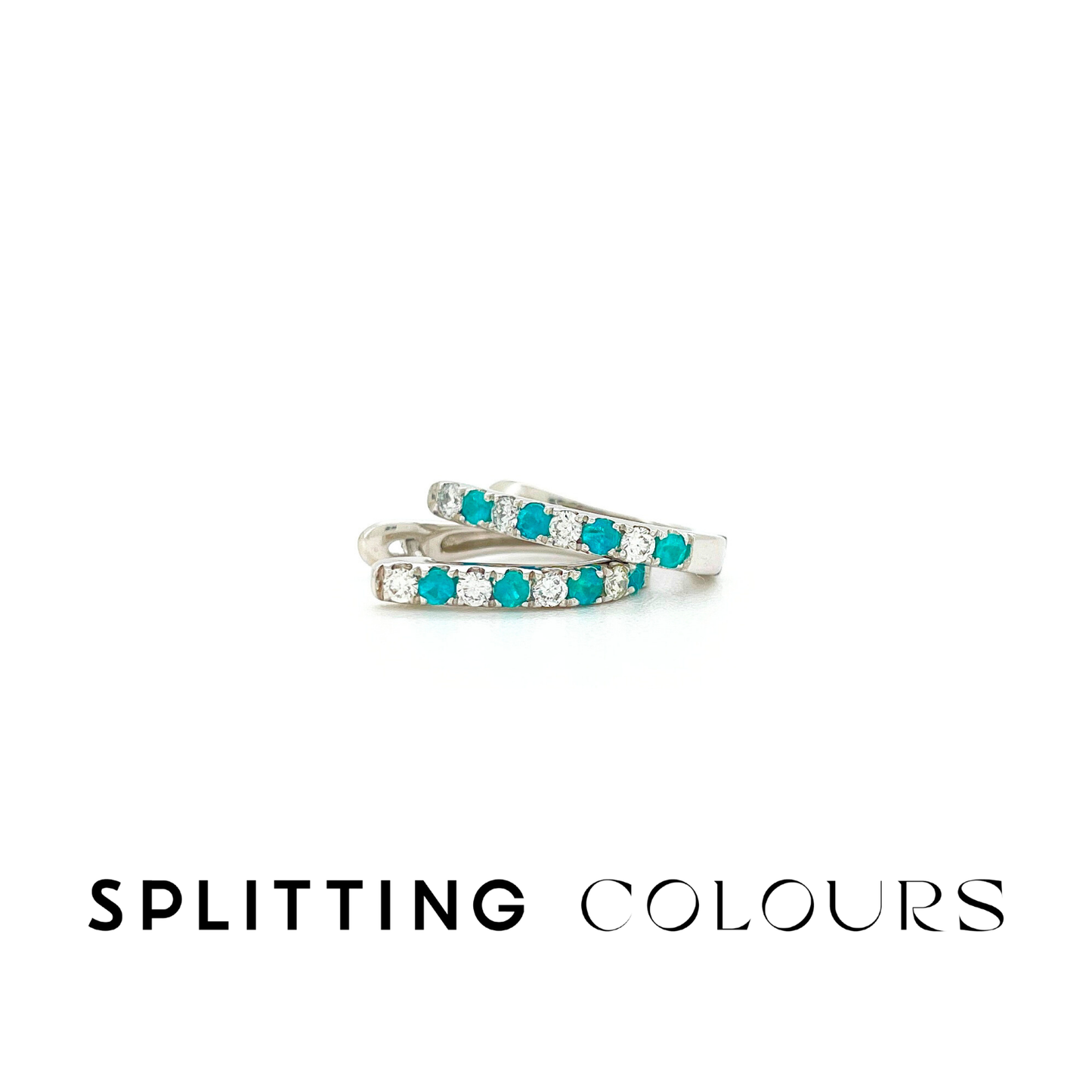 The Mono Earrings - Brazilian Paraiba Hoop Earring with Diamonds
