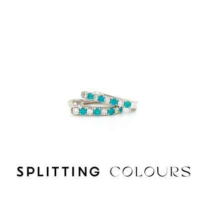 The Mono Earrings - Brazilian Paraiba Hoop Earring with Diamonds