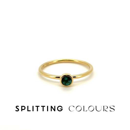 The Twinkle Ring - Dark Greenish Blue Tourmaline