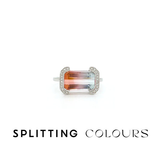 The Bracket Ring - 2.97ct Gradient Misty Rose Tourmaline