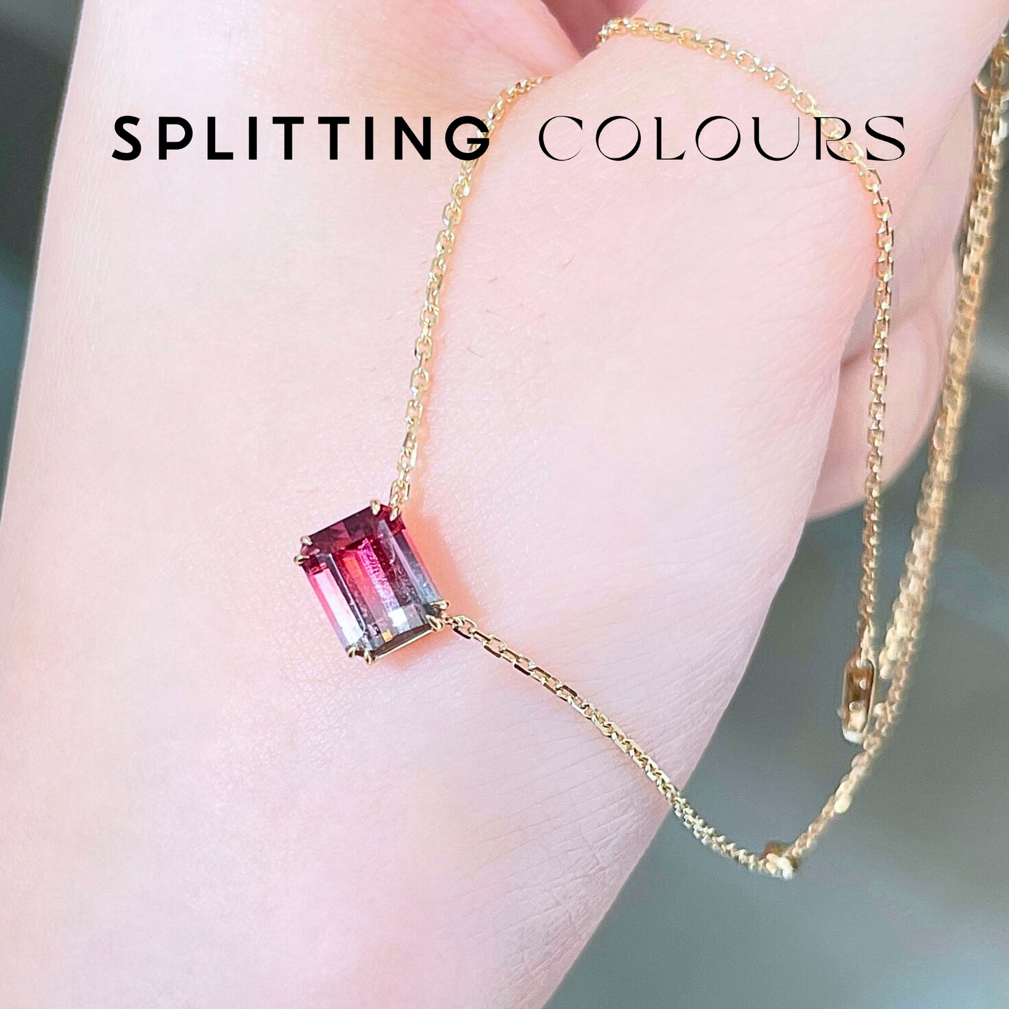 The Fusion Necklace - 1.46ct Persian Pink & Blue Haze Tourmaline With Diamonds