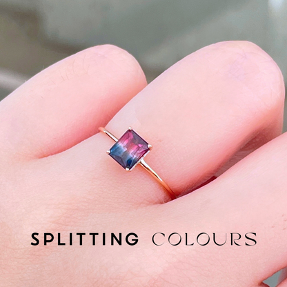 The Petite Ring - 0.71ct Dusk Blue & Cerise Pink  Tourmaline