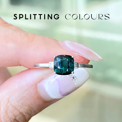 The Classic Ring - 1.42ct Blue Tourmaline with Diamonds