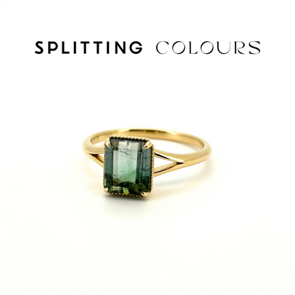 The Fusion Ring - 1.86ct Sky Blue & Green Tourmaline