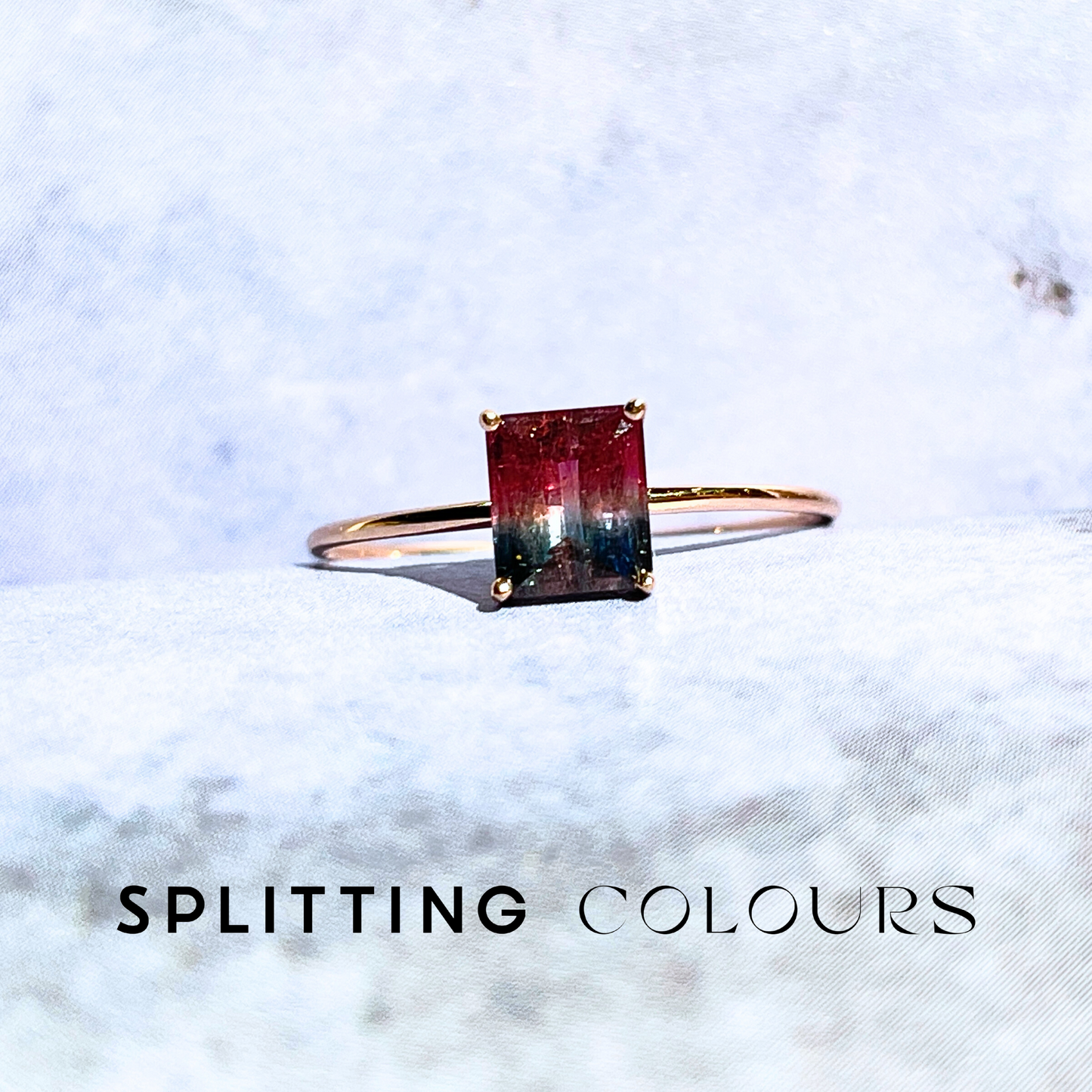 The Petite Ring - 0.71ct Dusk Blue & Cerise Pink  Tourmaline