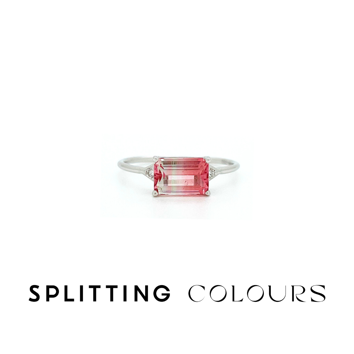 The Petite Ring - 1.14ct Blossom Pink Gradient Tourmaline With Diamonds