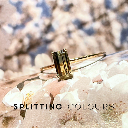 The Petite Ring - 0.80ct Chardonnay & Hemlock Green Tourmaline