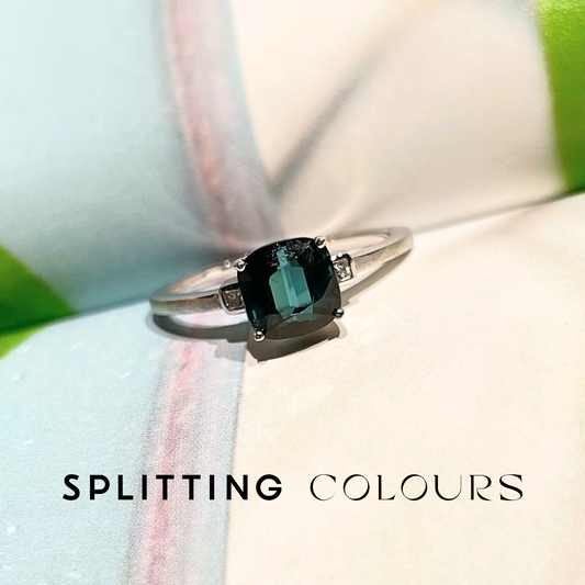 The Classic Ring - 1.42ct Blue Tourmaline with Diamonds