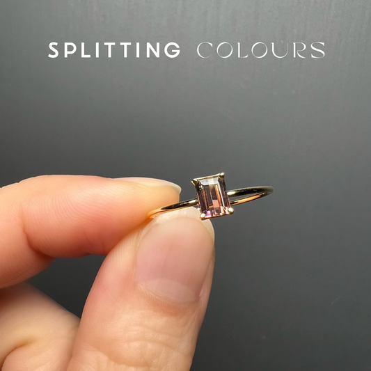 The Petite Ring - 0.40ct Gradient Pinkish Tan Tourmaline