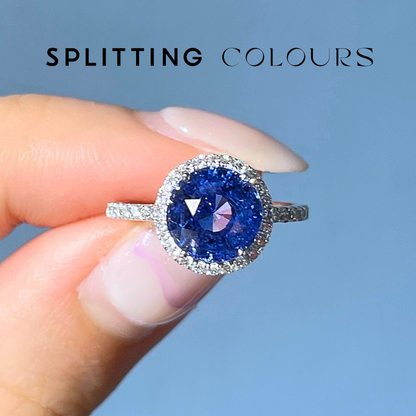 Beyond Tourmalines - 2.63ct Sapphire Ring with Diamonds