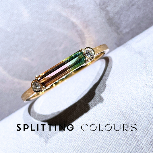 The Classic Ring - 0.37ct Watermelon Tourmaline With Diamonds