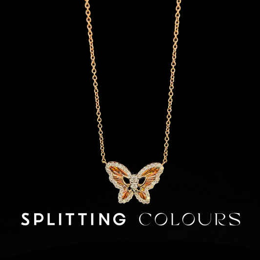 Golden Prism - Butterfly Diamonds Necklace
