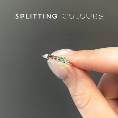 The Classic Ring - 0.35ct Watermelon Tourmaline With Diamonds