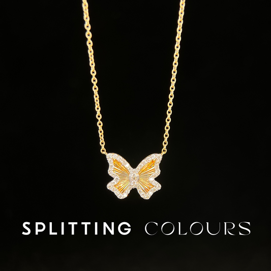 Golden Prism - Butterfly Diamonds Necklace