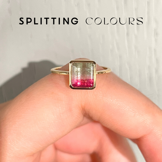 The Fusion Ring - 1.67ct Sage Green & Misty Rose & French Rose Pink Tourmaline